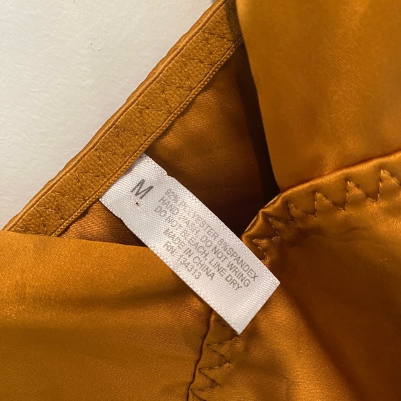 Elegant Mustard Spaghetti Strap Top - Picture 3 of 4